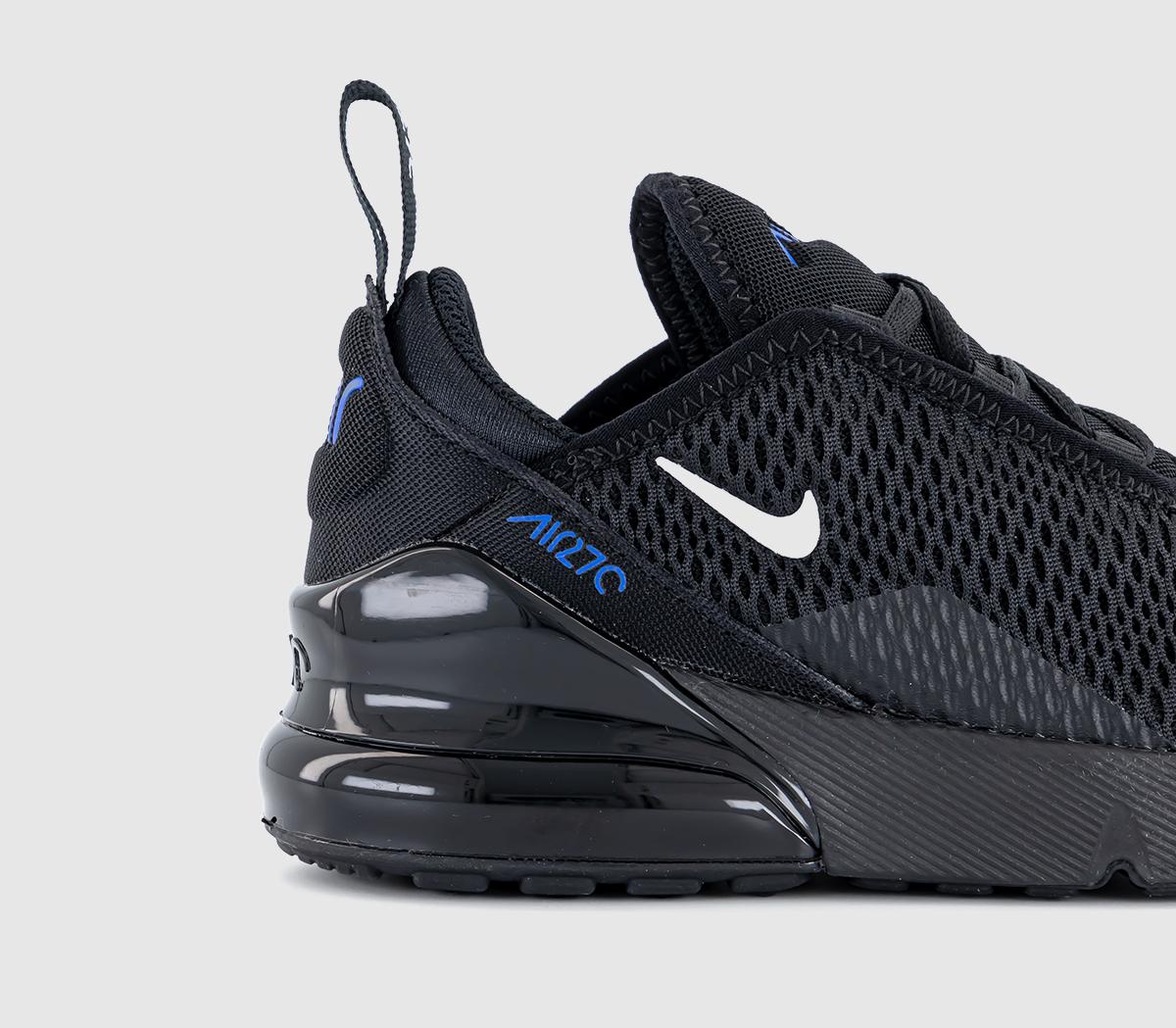 NikeAir Max 270 Kids TrainersBlack White Racer Blue