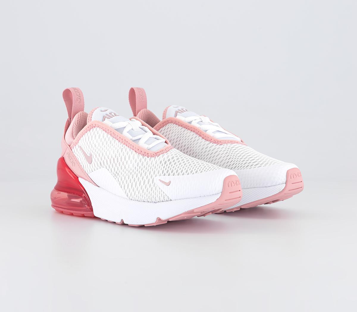 Nike Kids Air Max 270 Ps Trainers White Pink Glaze Salt, 10 Youth
