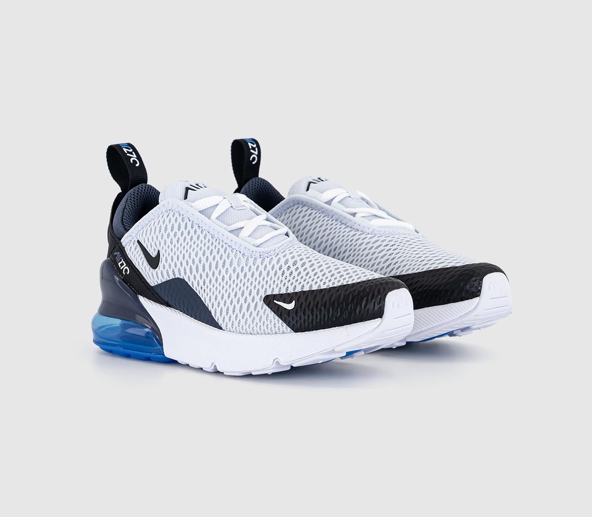 Nike Kids Air Max 270 Ps Trainers Football Grey Black Thunder Blue, 12 Youth