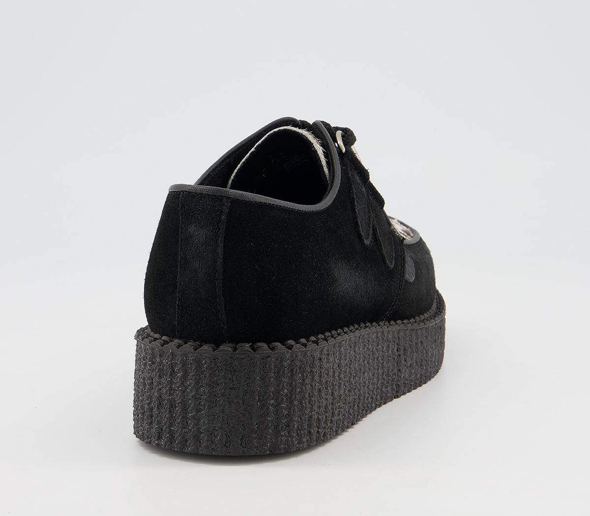 Underground Wulfrun Single Creeper Underground Wulfrun Single Creeper Black Suede Leopard Print