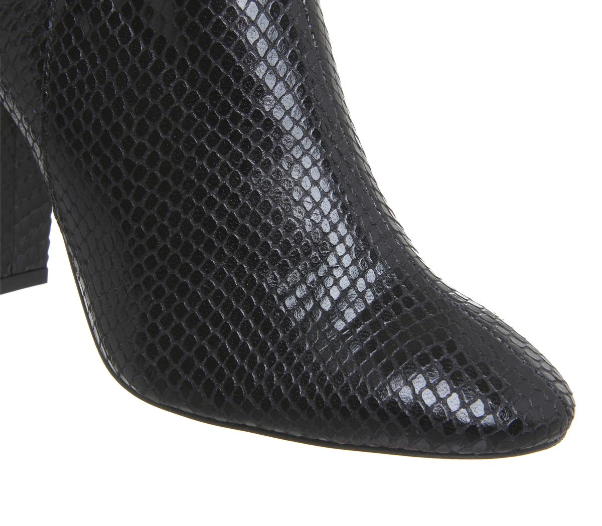 OFFICEAstonish- Block Heel Buckle StrapBlack Snake