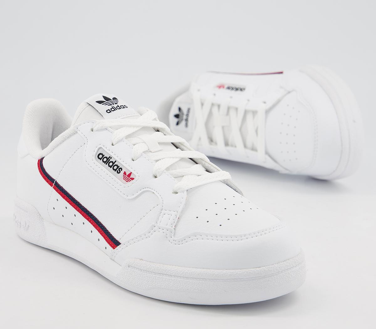 adidas80s Continental YouthWhite Scarlet Collegiate Navy