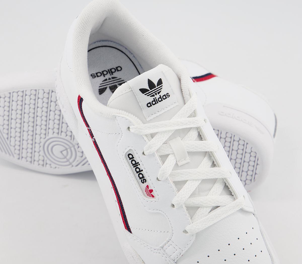 adidas80s Continental YouthWhite Scarlet Collegiate Navy