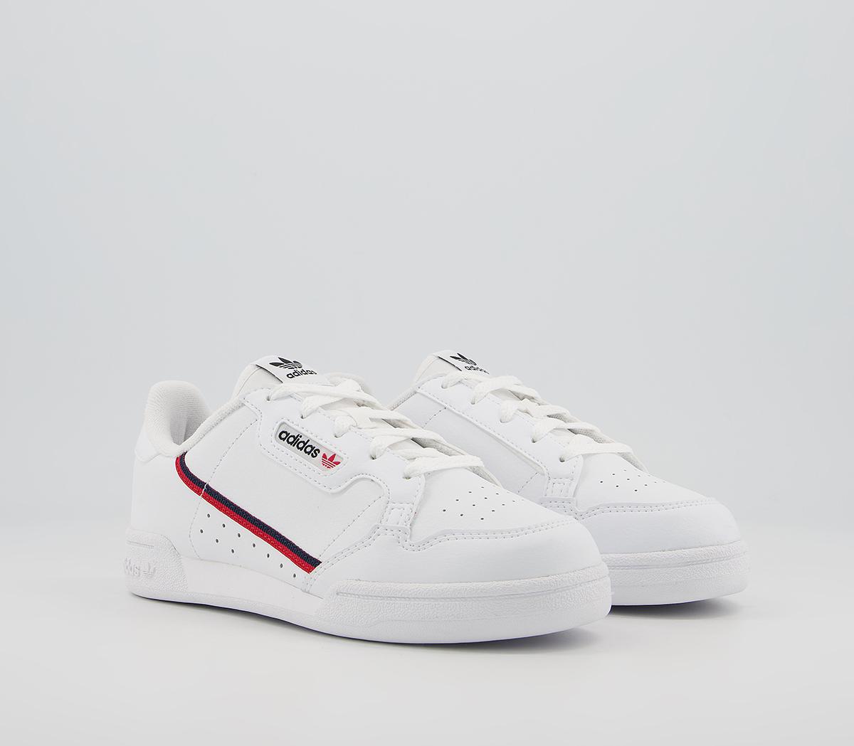 adidas80s Continental YouthWhite Scarlet Collegiate Navy