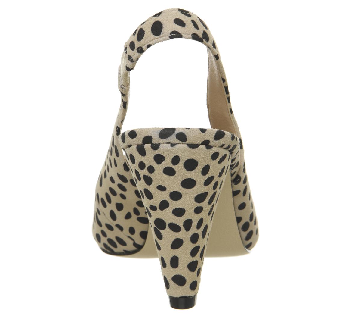 OFFICEMena Slingback Cone Heel PointCheetah Floc Suede
