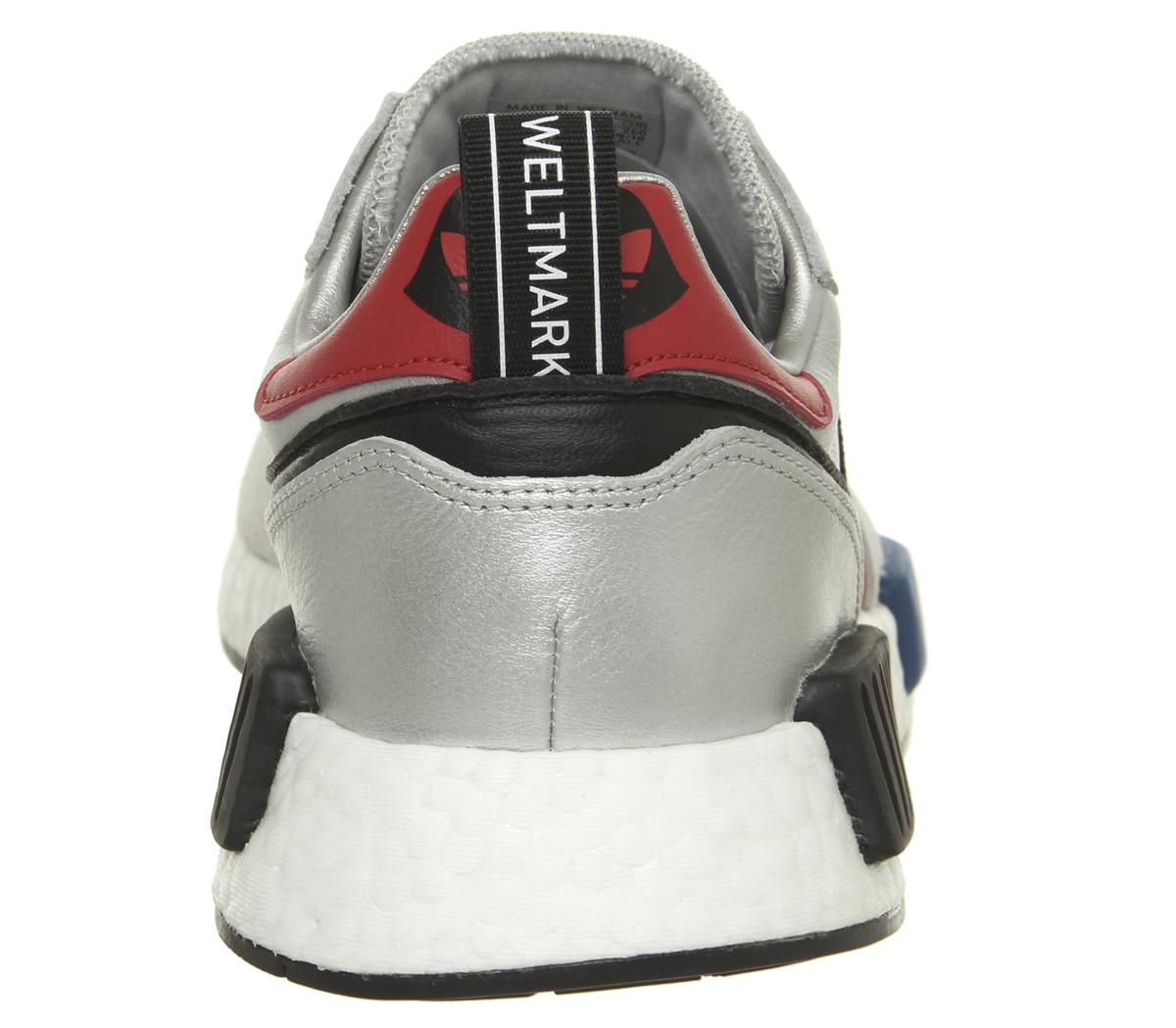 adidasRising X R1Silver Metallic Collegiate Red White