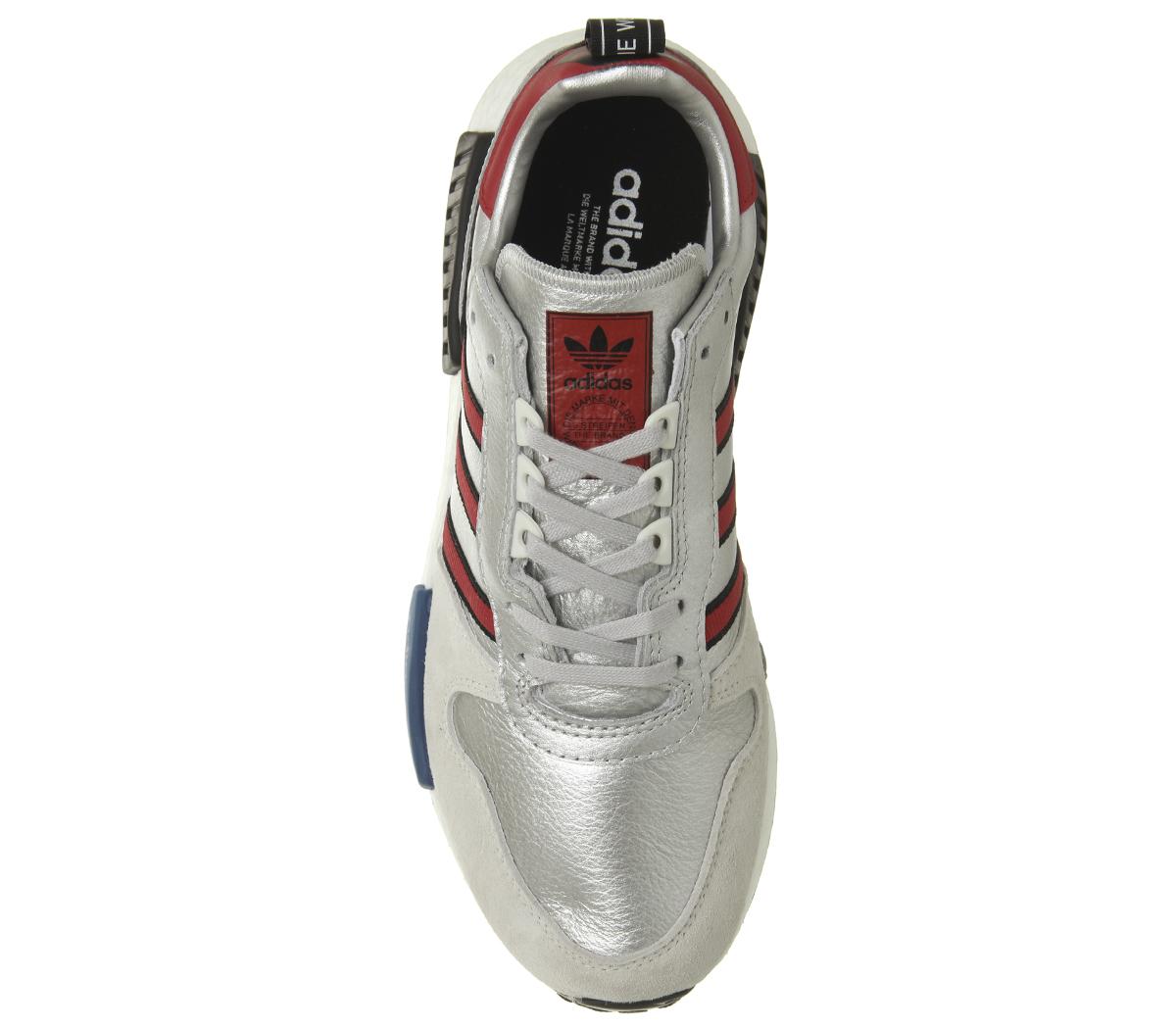 adidasRising X R1Silver Metallic Collegiate Red White