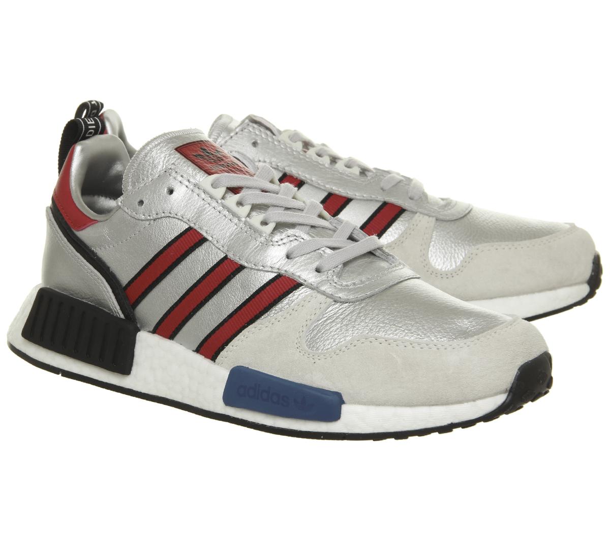 adidasRising X R1Silver Metallic Collegiate Red White