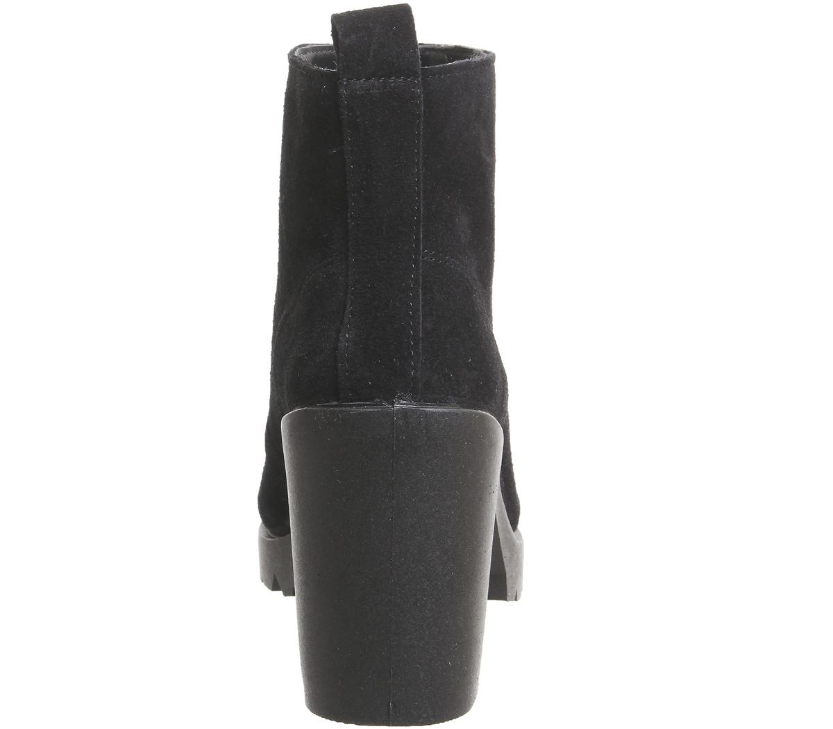 OFFICEAida- Chunky Heel Front ZipBlack Suede