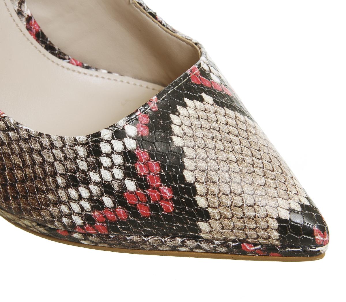 OFFICEHi-ya Pointed Platform StilettoCamel Red Snake