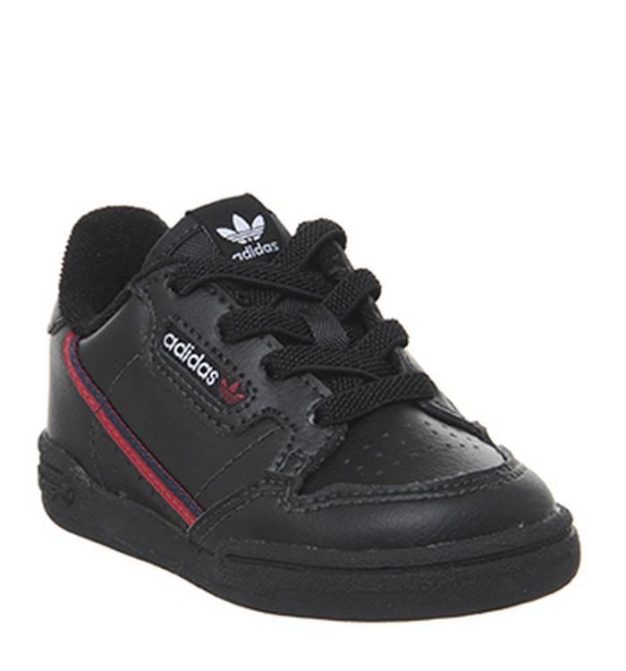 adidas 80s Continental Infant Trainers Core Black Scarlet Collegiate Navy