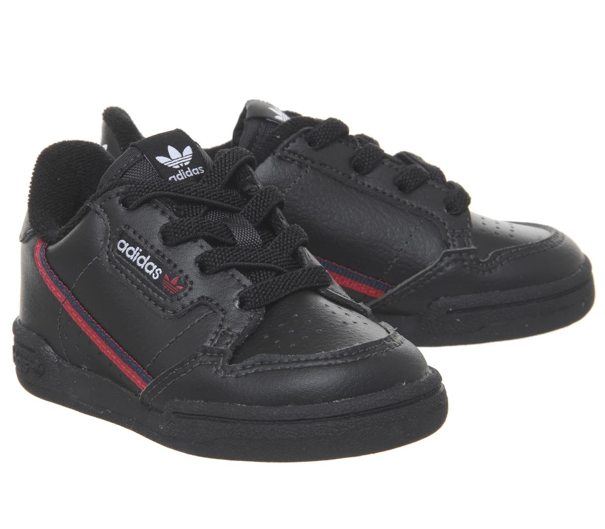 adidas 80s Continental Infant Trainers adidas 80s Continental Infant Trainers Core Black Scarlet Collegiate Navy