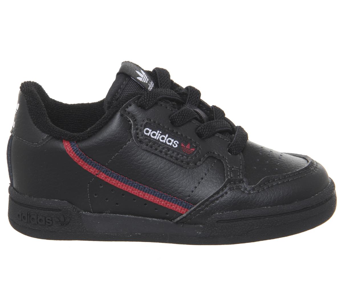 adidas 80s Continental Infant Trainers Core Black Scarlet Collegiate ...