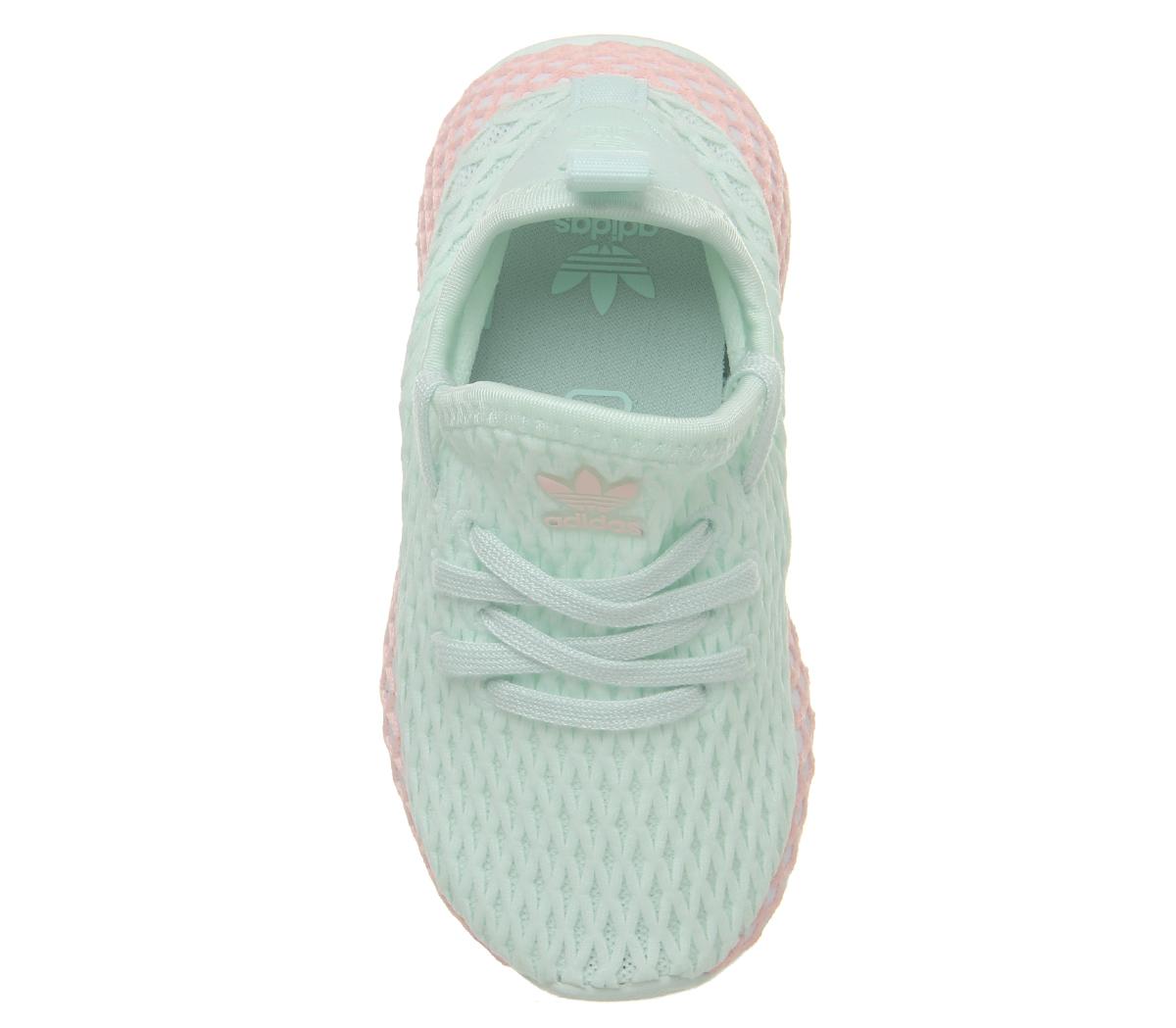 adidas Deerupt Infant Trainers Ice Mint Clear Orange Kids Trainers