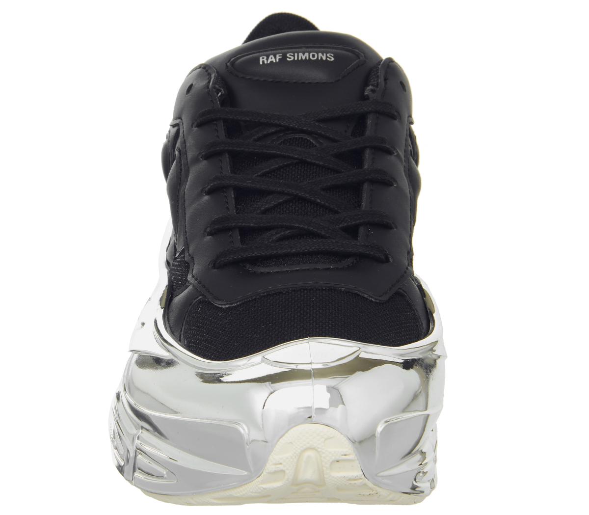 core black raf simons sneakers black and silver