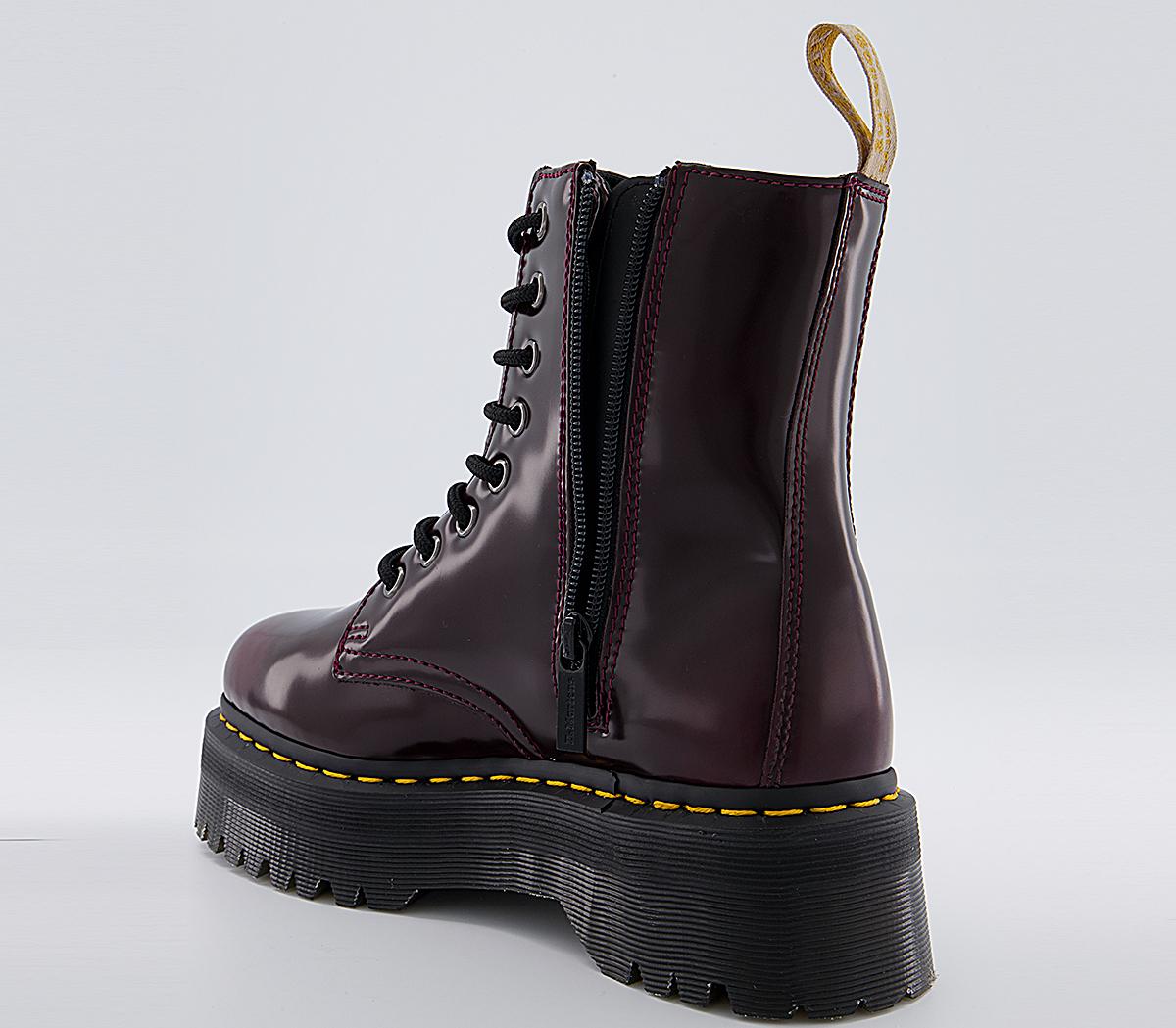 Dr. Martens V Jadon 8 Eye Boots Cherry Red - Women's Ankle Boots