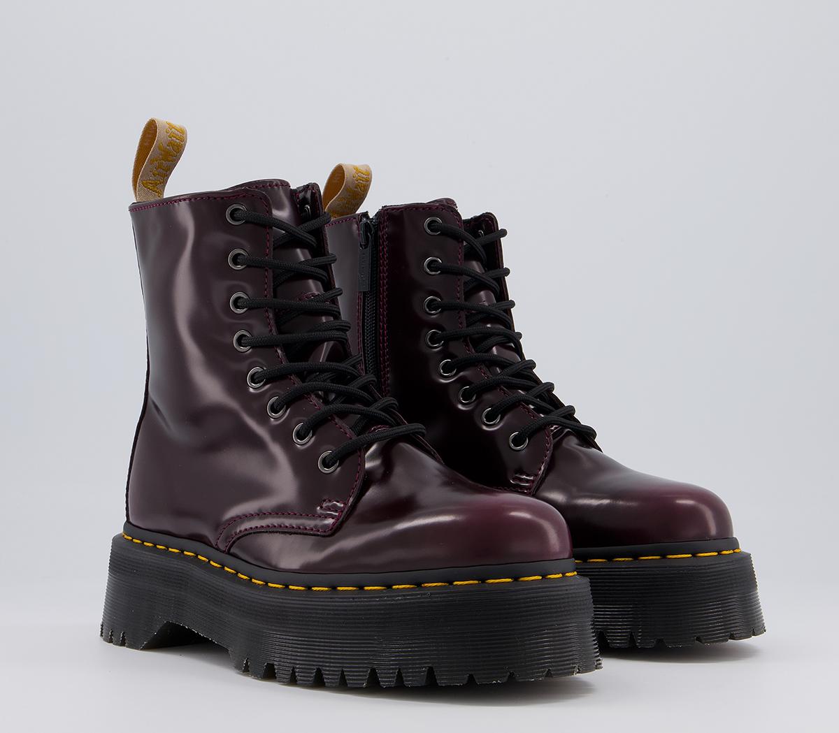 Dr. Martens V Jadon 8 Eye Boots Cherry Red - Women's Ankle Boots