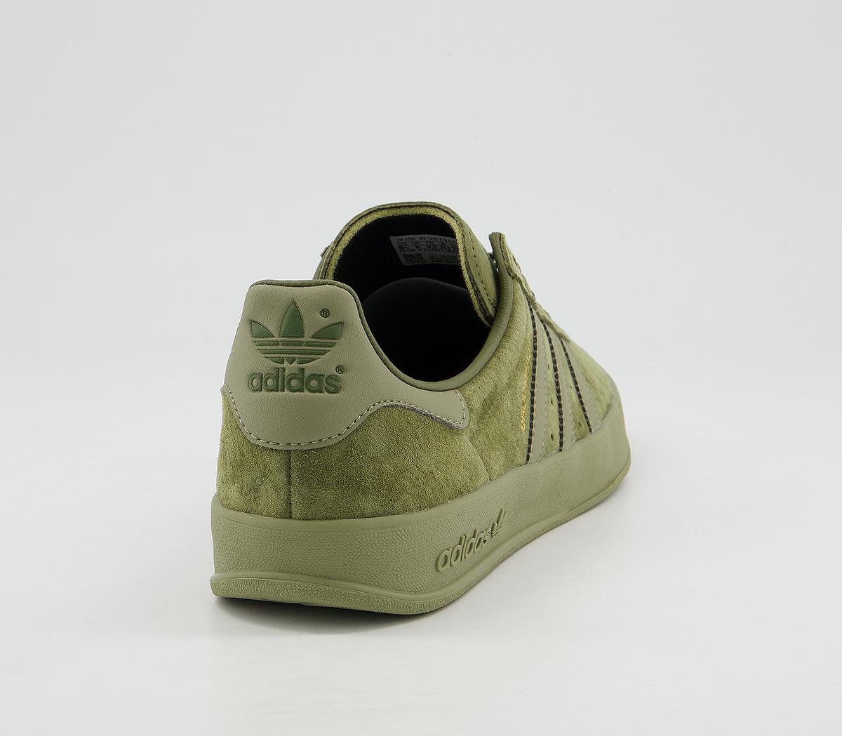 adidas Broomfield Trainers Green Gold Metallic - Men's Terrace Trainers