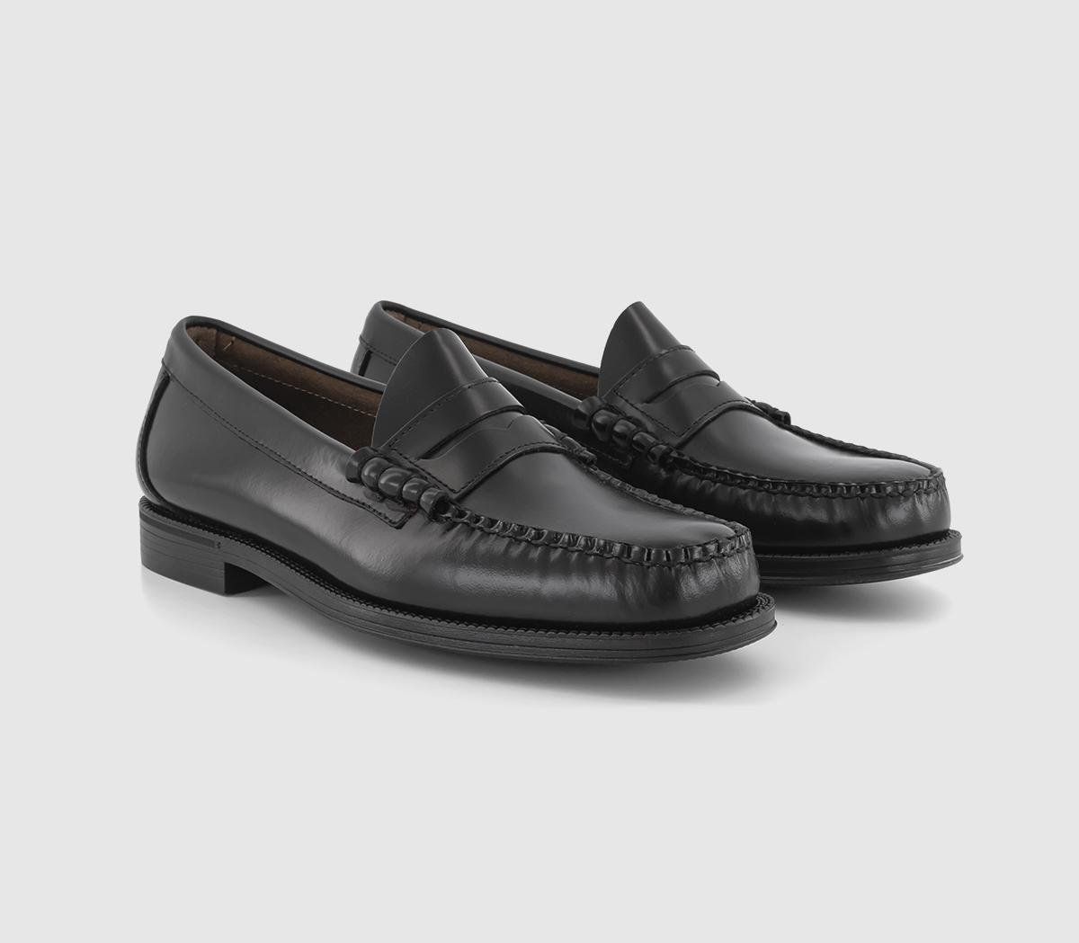 G. H Bass Mens Black Leather & Co Easy Weejun Penny Loafers, 6