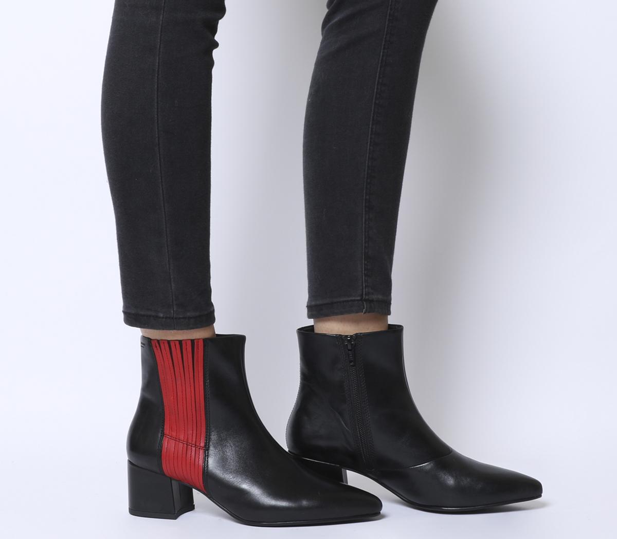 Vagabond ShoemakersMya Ankle BootsBlack Red Stripe