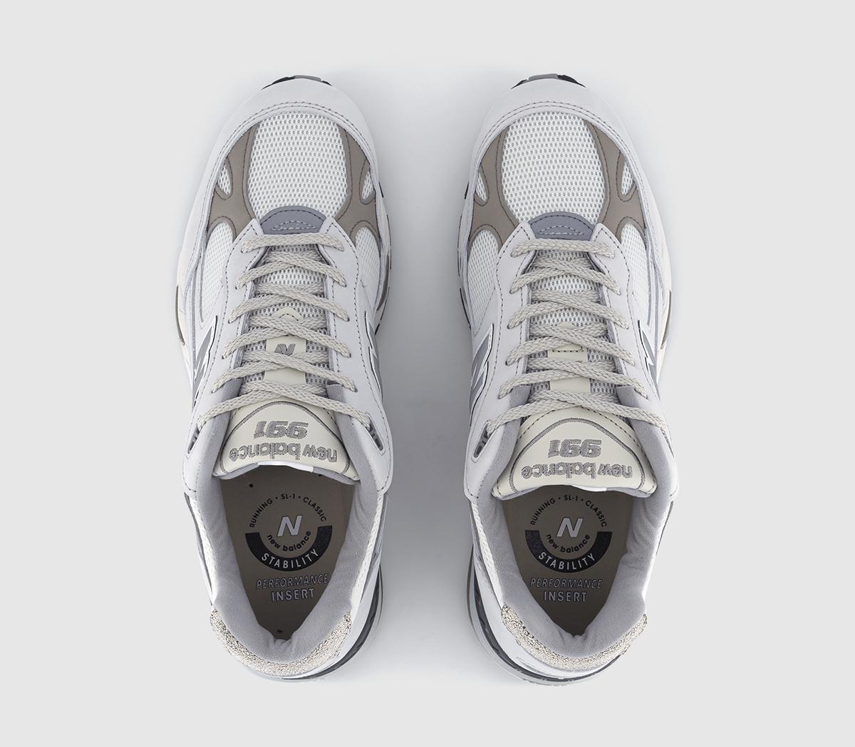 New Balance991 'Made in UK' Trainers White Grey