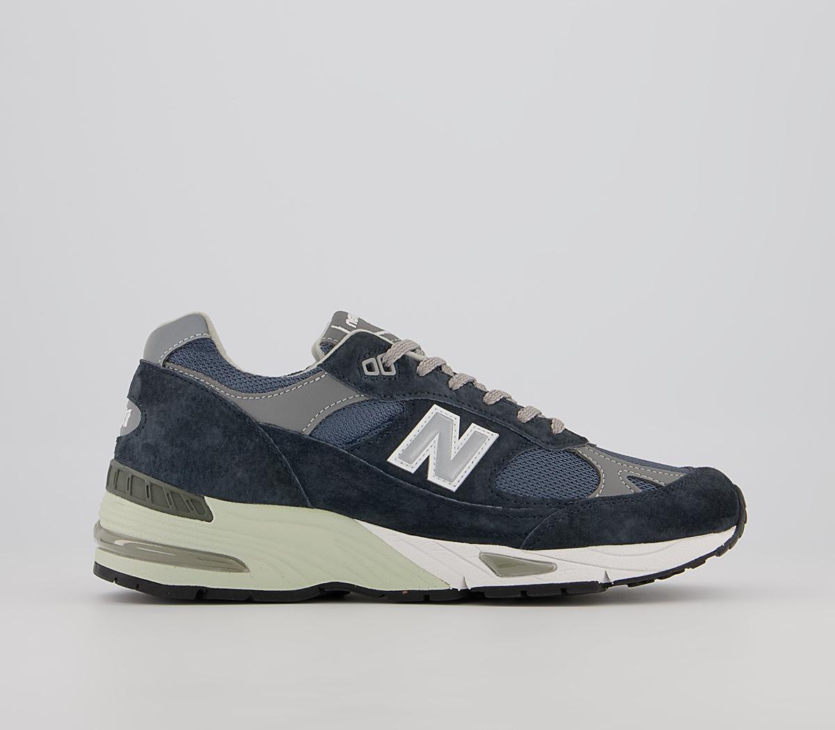 New balance 991 navy hot sale blue