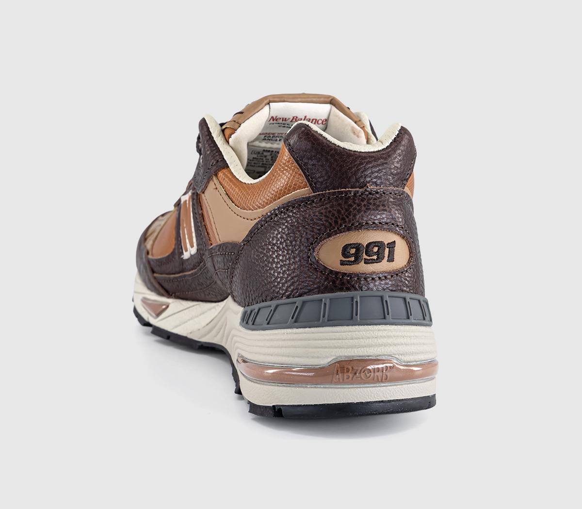 New Balance991 TrainersChocolate Plum Caramel Café Tan