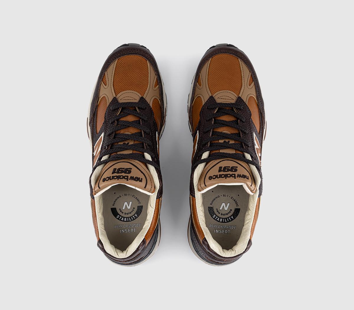 New Balance991 TrainersChocolate Plum Caramel Café Tan