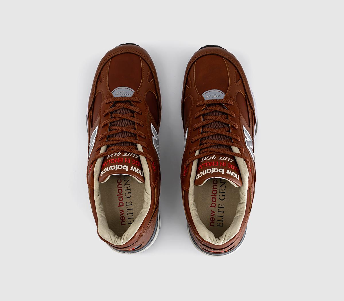 New Balance991 TrainersBurnt Orange Silver White