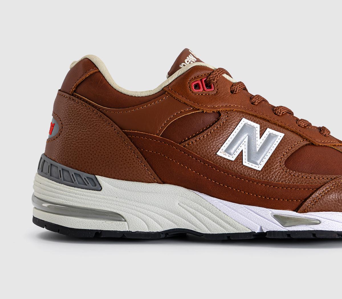 New Balance991 TrainersBurnt Orange Silver White