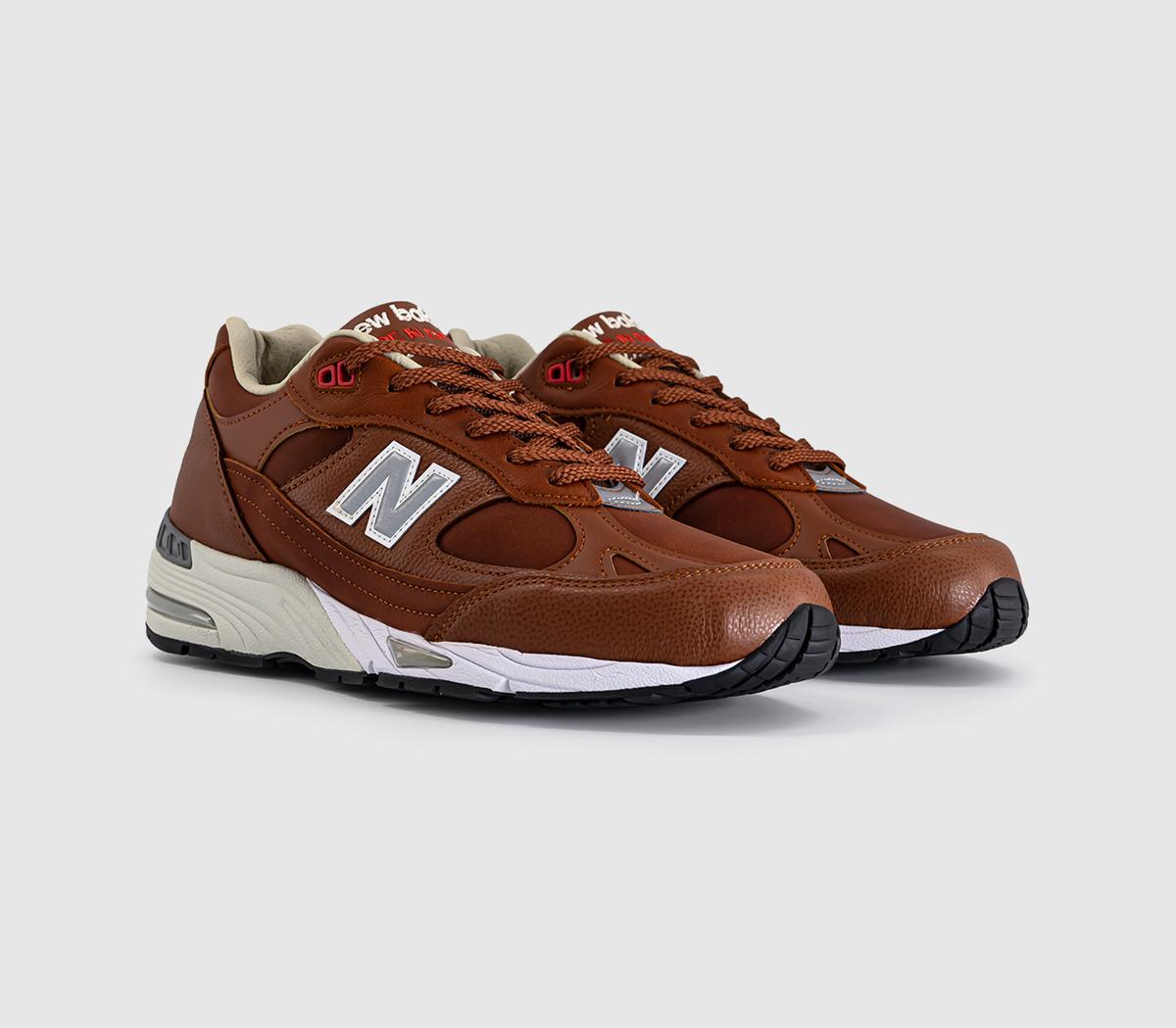 New Balance991 TrainersBurnt Orange Silver White