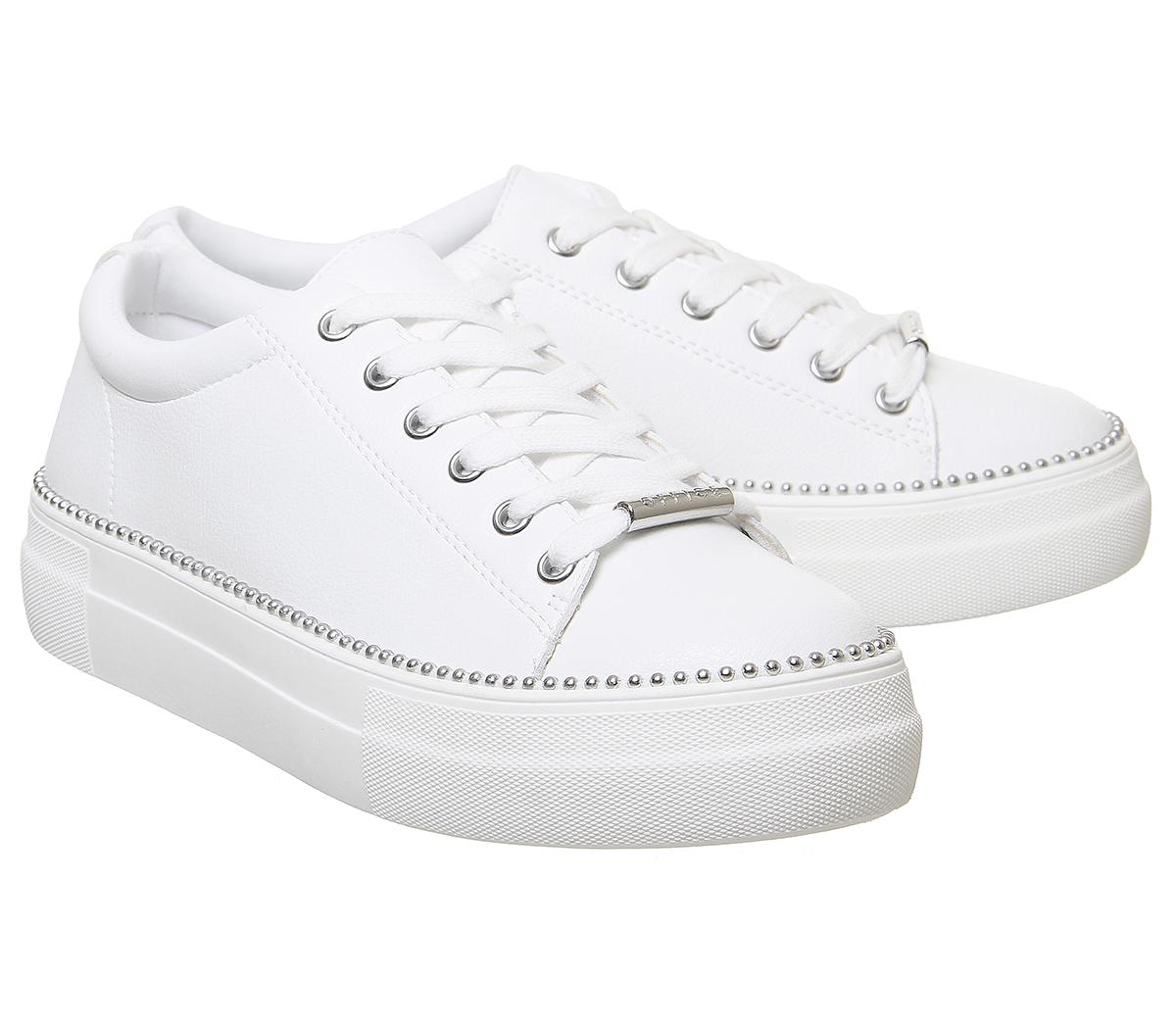 OFFICEFree Flatform TrainersWhite Silver Stud Rand