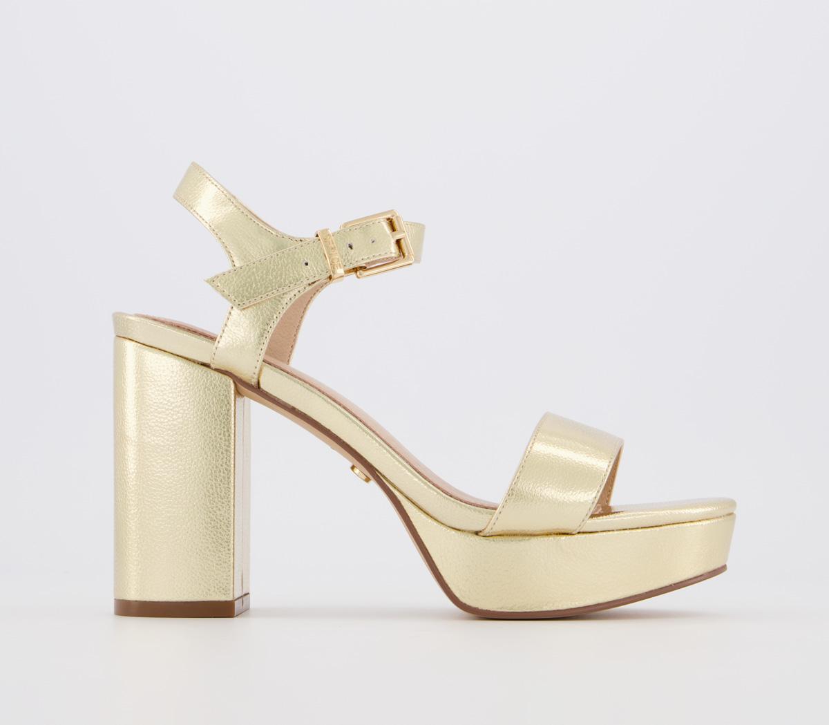 OFFICE Must Have Platform Sandals Gold Metallic - Mid Heels