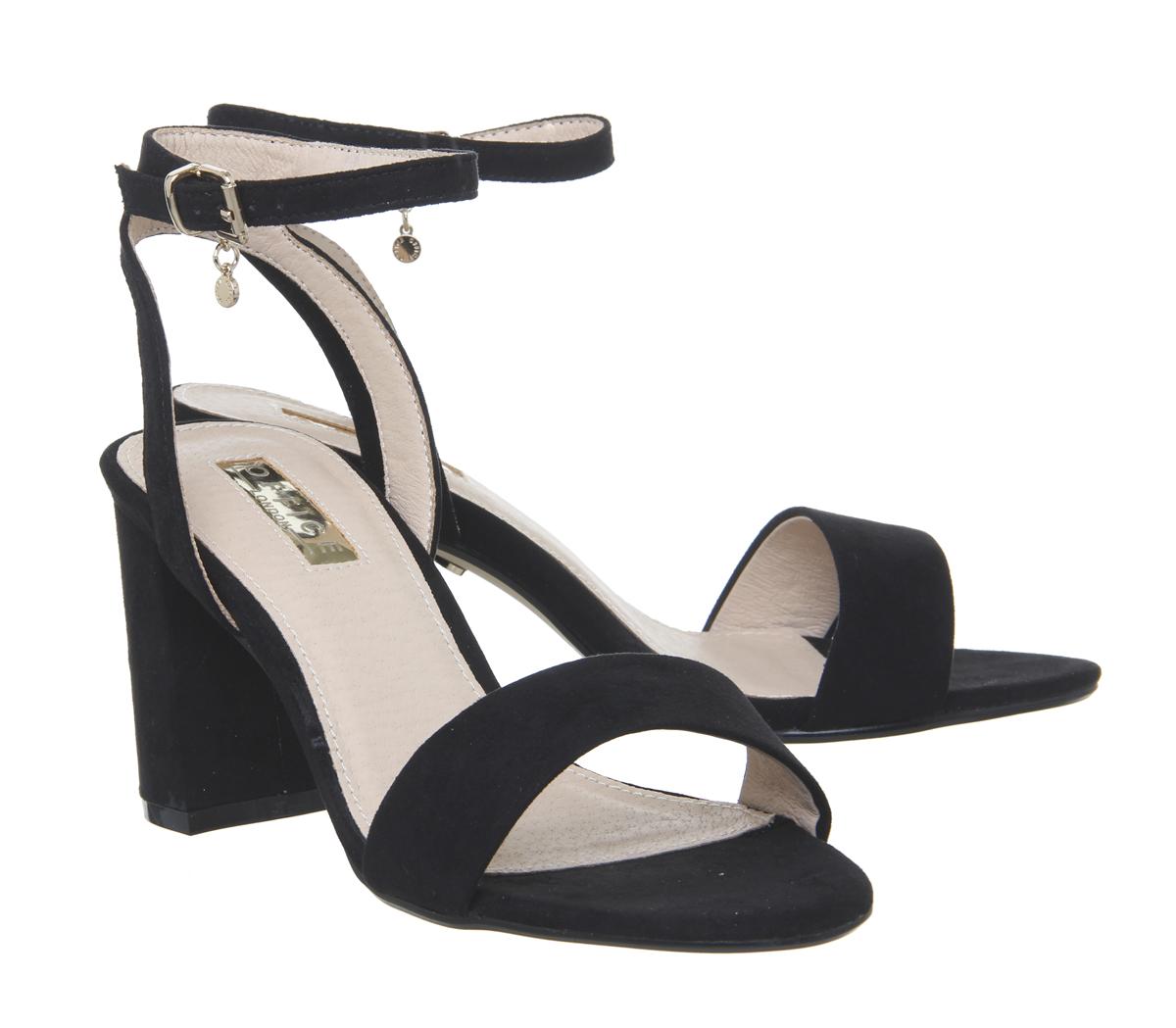 OFFICE Marigold Strappy Heels Black Mid Heels