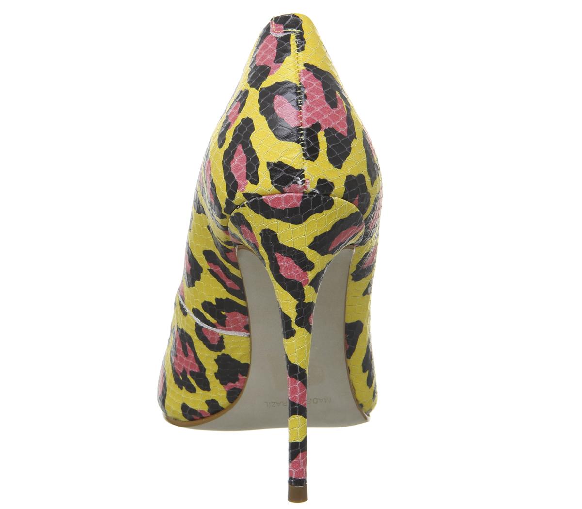 OFFICEHighbeam Pointed Court Heels OFFICEHighbeam Pointed Court HeelsYellow Leopard Snake Leather