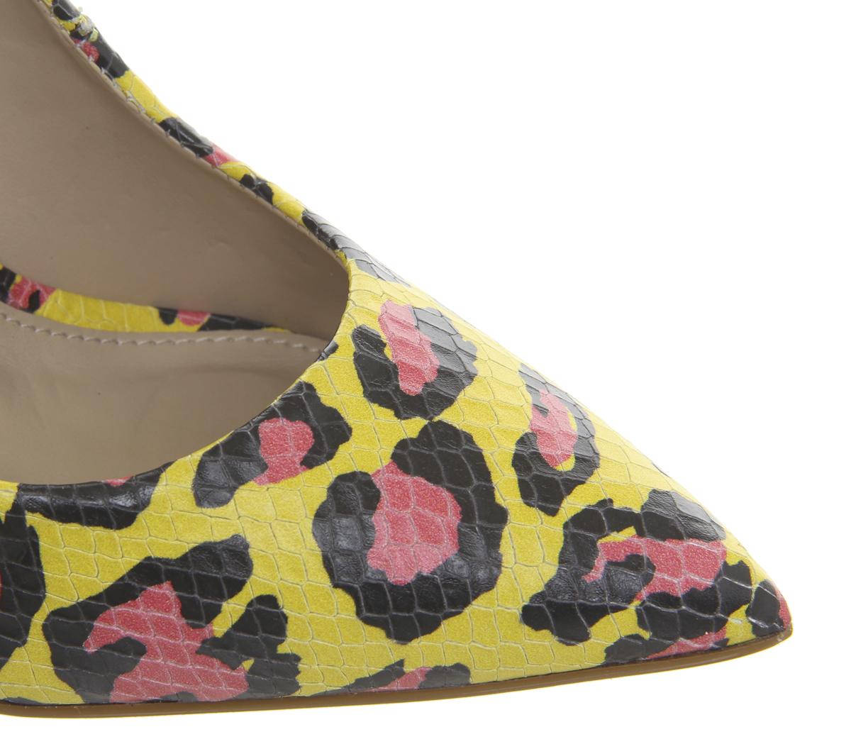 OFFICEHighbeam Pointed Court Heels OFFICEHighbeam Pointed Court HeelsYellow Leopard Snake Leather