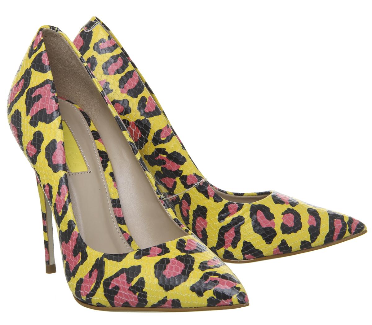 OFFICEHighbeam Pointed Court Heels OFFICEHighbeam Pointed Court HeelsYellow Leopard Snake Leather