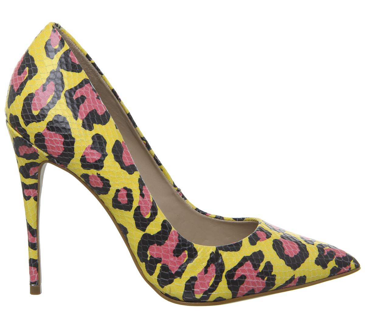 OFFICEHighbeam Pointed Court Heels OFFICEHighbeam Pointed Court HeelsYellow Leopard Snake Leather