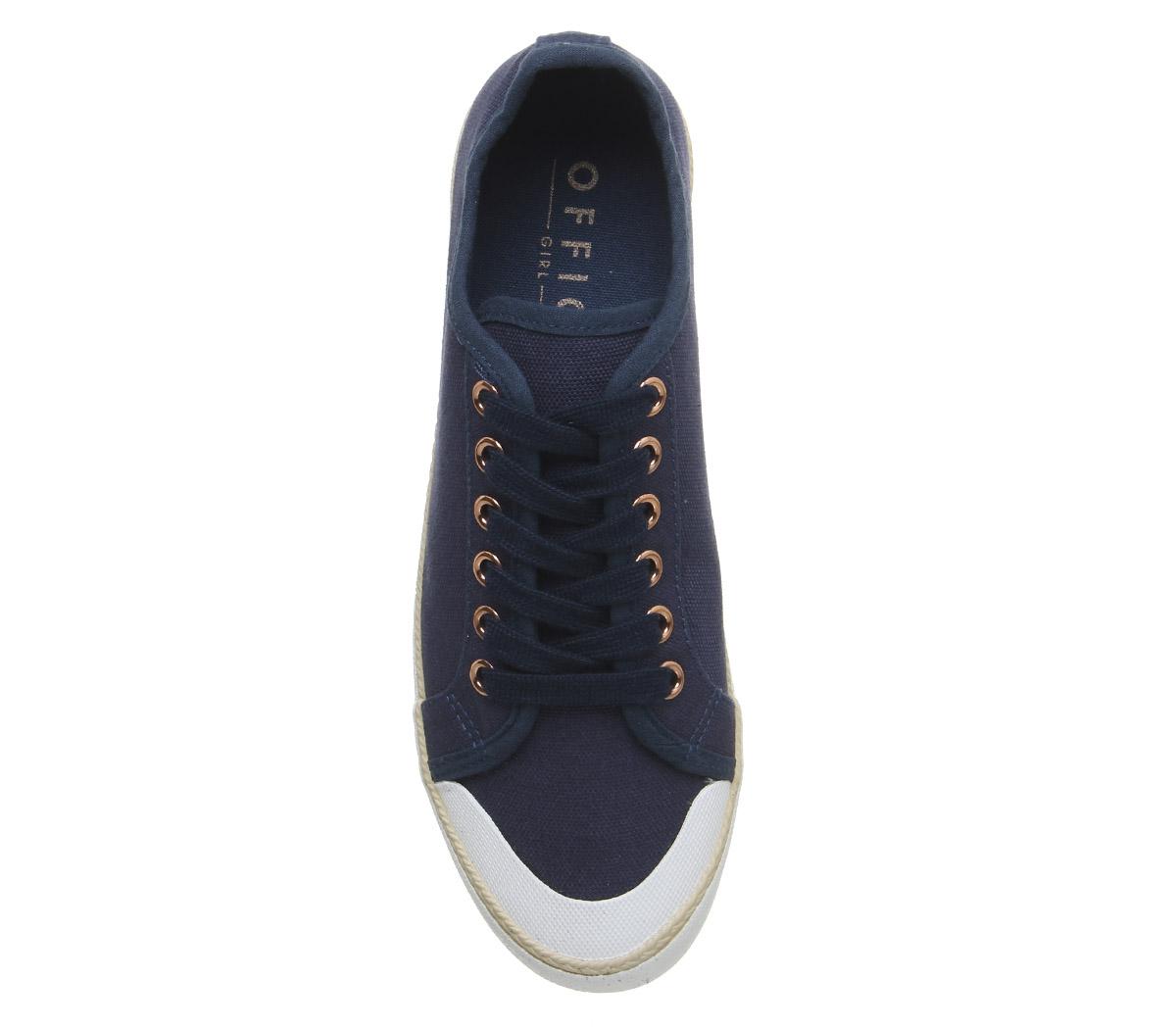 OFFICE Fragment Rope Rand Lace Up Trainers OFFICE Fragment Rope Rand Lace Up Trainers Navy Canvas