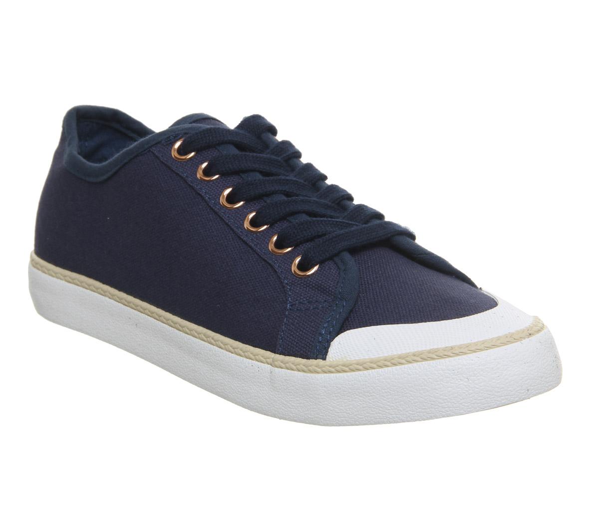 OFFICE Fragment Rope Rand Lace Up Trainers OFFICE Fragment Rope Rand Lace Up Trainers Navy Canvas