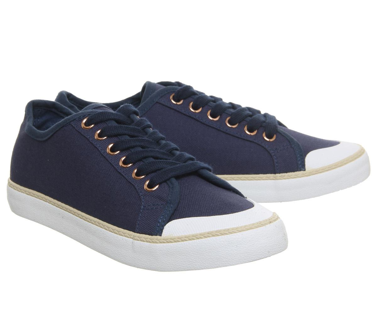 OFFICE Fragment Rope Rand Lace Up Trainers OFFICE Fragment Rope Rand Lace Up Trainers Navy Canvas