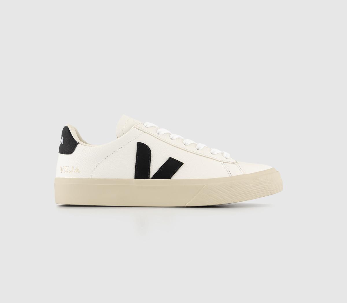 Veja Womens Campo Trainers White Black Leather F, 3