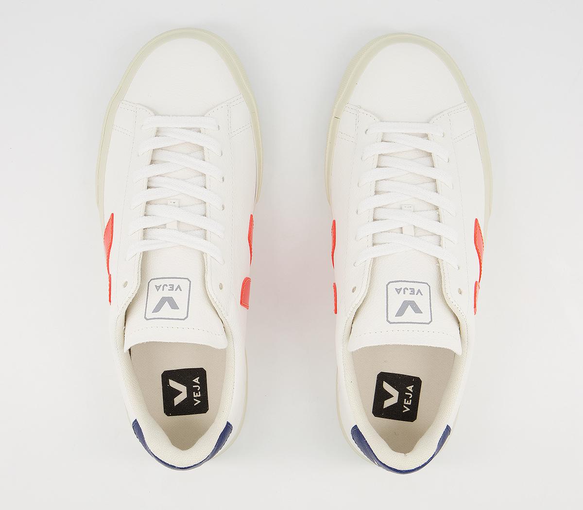 VEJA Campo Trainers White Orange Fluo Cobalt Men's Sustainable