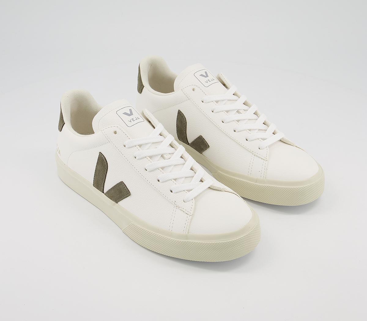 VEJA Campo Trainers White Khaki - Women's Classic Trainers