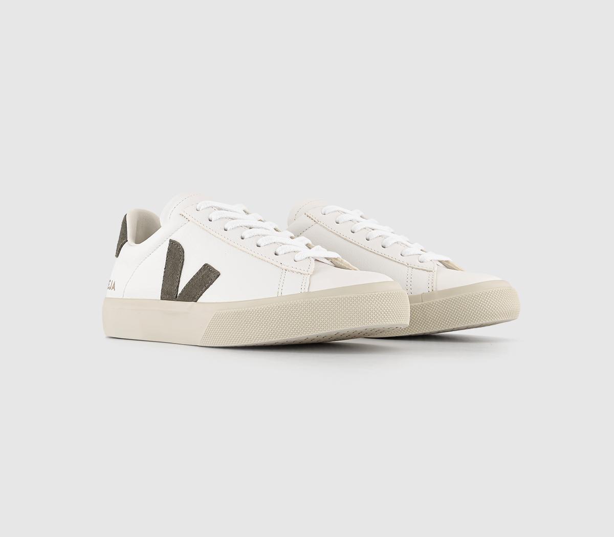 Veja Girls Kids Campo White And Green Khaki Trainers, 4
