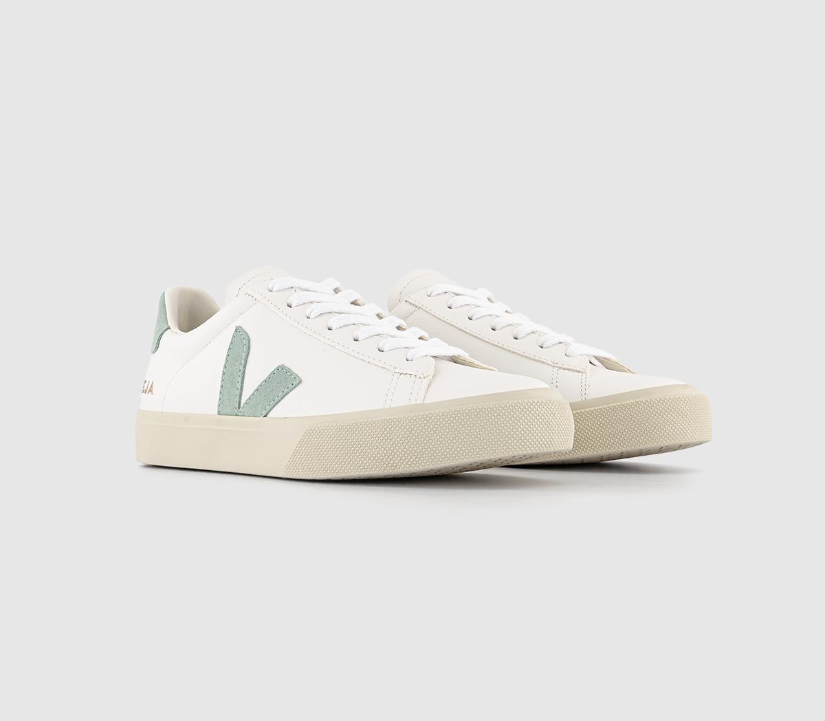 Veja Womens Campo White Leather Trainers, 7