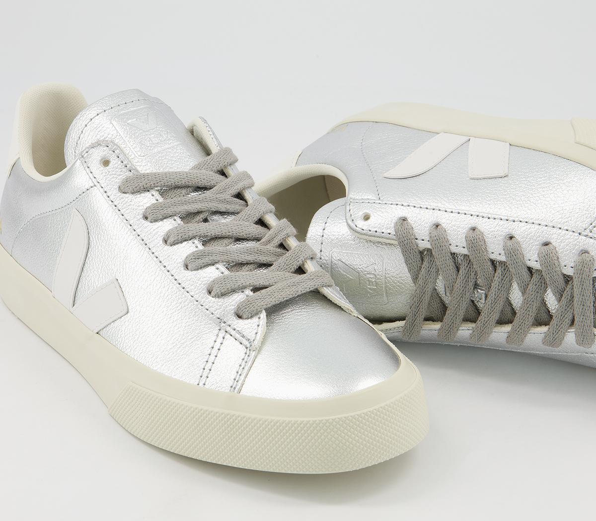 VEJA Campo Trainers Silver White F - Women's Trainers