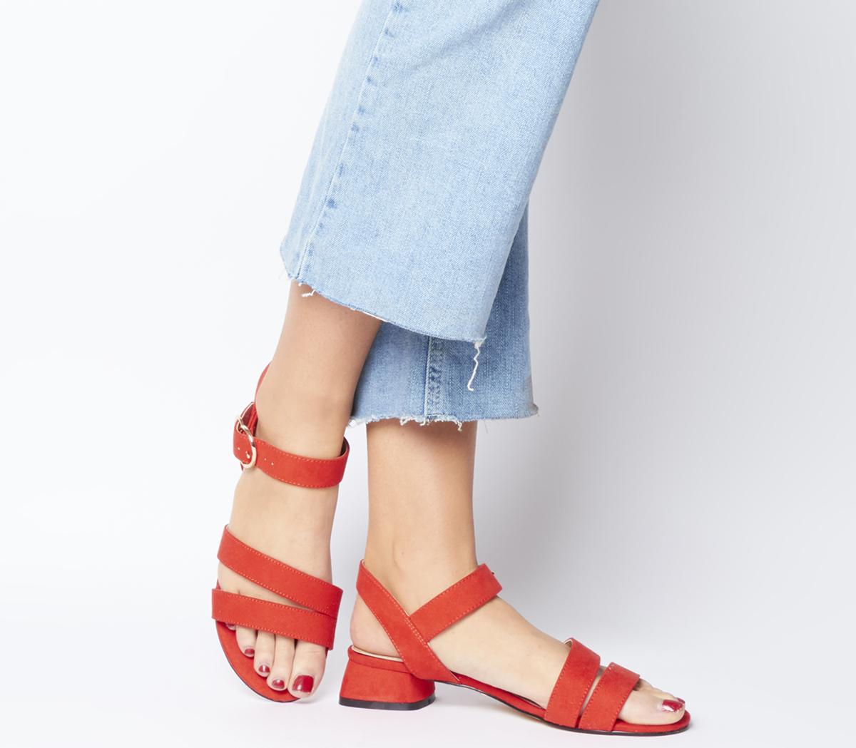 OFFICEMaria Sandal With Flared HeelsRed