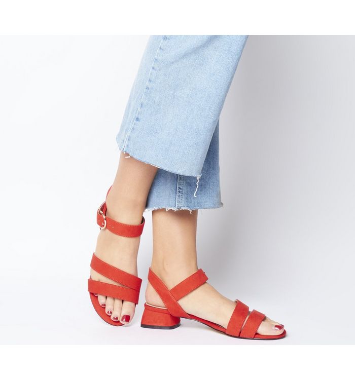 OFFICE Maria Sandal With Flared Heels Red - Mid Heels