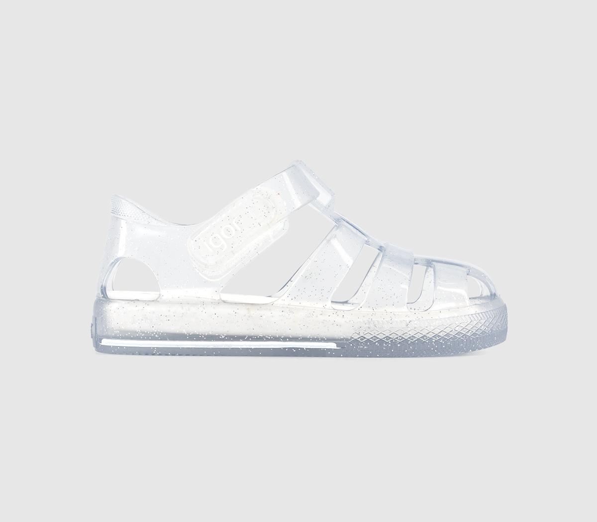 Kids Star Babys Clear Glitter Sandals
